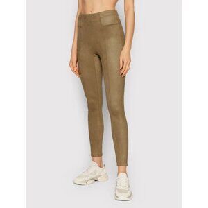 SPANX Sz. L Camel High Waist Faux Suede Leggings